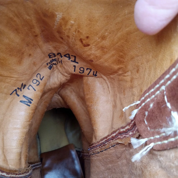 Vintage Wolverine Women's Cowboy Boots Brown/Orange Size 7 1/2 Suede Heel - Picture 8 of 15